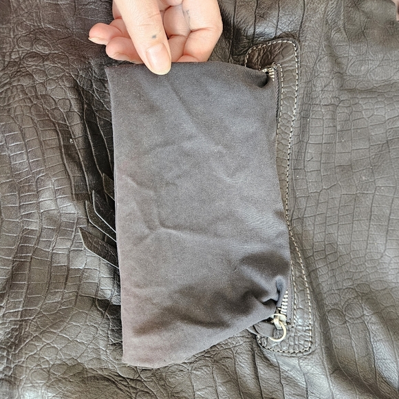 Black Crocodile Leather Gianni Chiarini Big Bag 14x14 - Picture 4 of 7